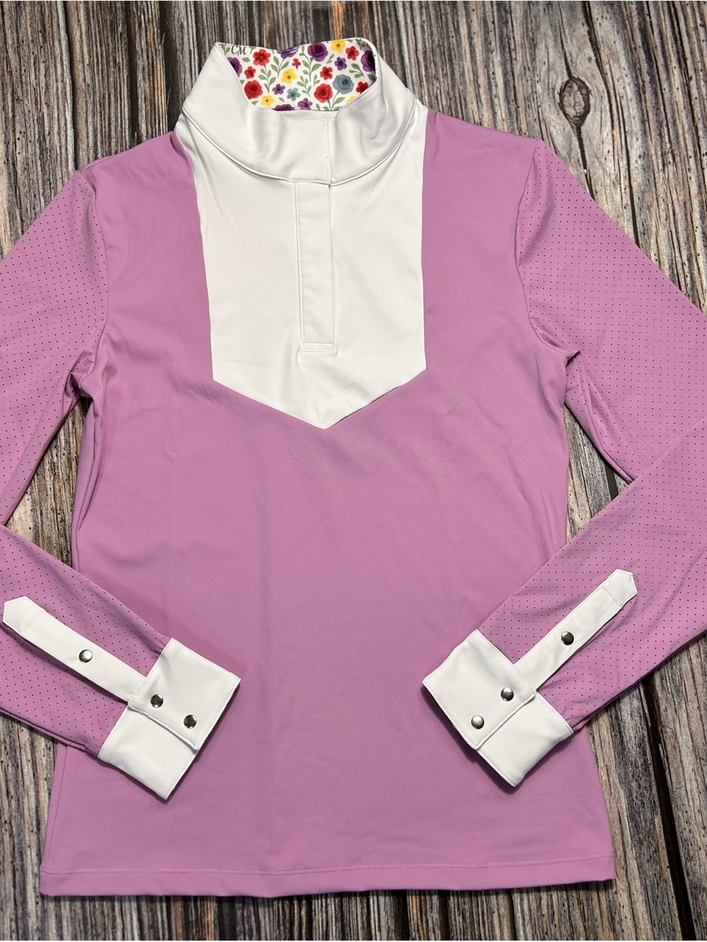 Women's Lavender CM equestrian signature show shirt